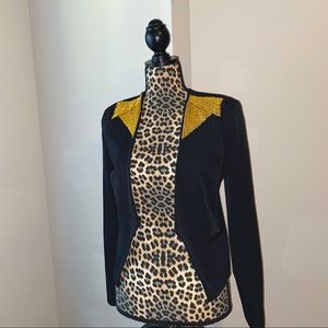 Worthington Black Blazer with Gold Embellishments